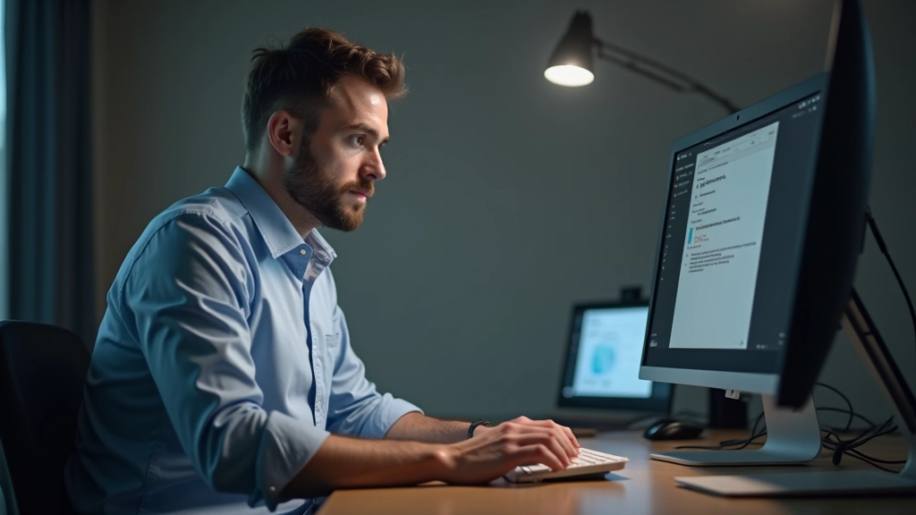Person examining AI-enhanced photo on computer screen with editing tools visible
